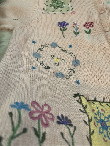 Vintage Hampshire Studio Embroidered Granny’s Cardigan Sz S - Picture 12 of 15