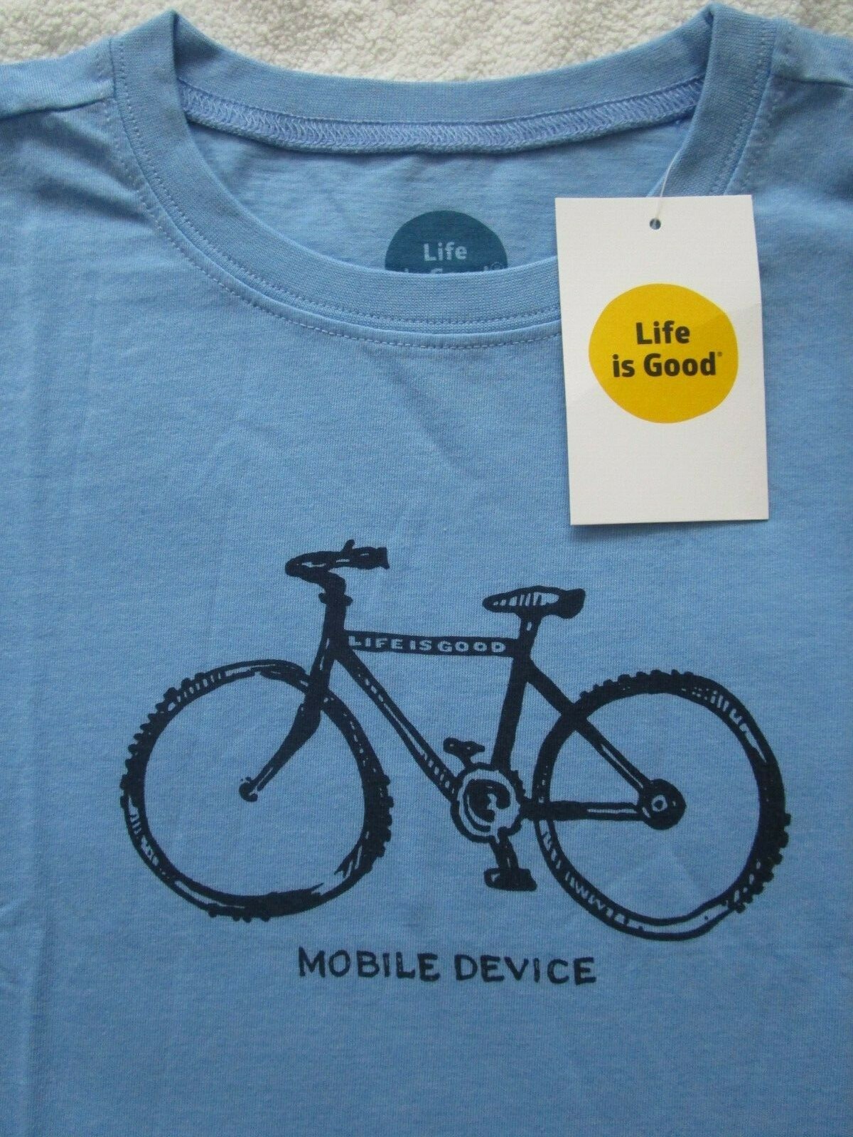 LIFE IS GOOD NWT Bike Bicycle Boys Blue SS Tee TShirt NEW Size Sz M Medium 7 8