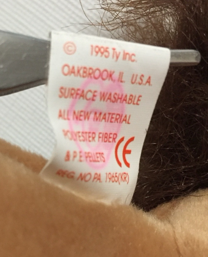 Ty Beanie Baby DERBY the Horse - Sept 16 1995 - Star - Fur Mane - Vintage!!! - Picture 11 of 11