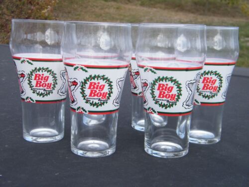 6er Set Vintage Big Boy Restaurant Schnee Engel Weihnachten Becher Gläser mit Beutel - Bild 3 von 7