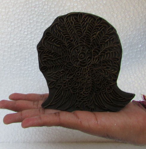 Estampilla de bloque vintage tallada a mano de madera y latón impresión coleccionable  - Imagen 9 de 10