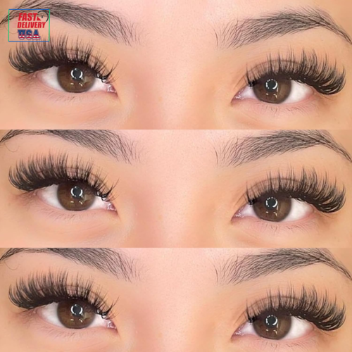 Lashes Natural Look Cat Eye False Eyelashes Mink Fluffy Fox Eye Lashes Wispy 15M - Picture 2 of 12