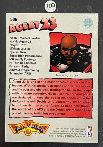 1992-93 - Upper Deck - FaniMation - Agent 23 - Michael Jordan - #506 - HOF - EX - Picture 4 of 18