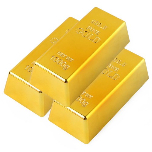 1*Fake Gold Bar Toy Mini Fake Golden Brick For Craft Bullion Gold Bar Prop Decor - Picture 5 of 9