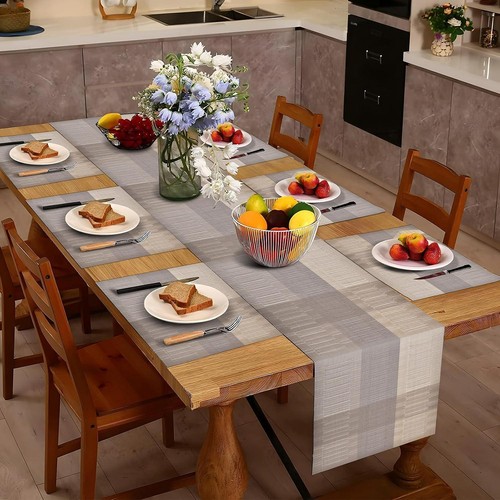 Aofmee Table Runner And Placemats Set Of 6 Washable, Heat Resistant Place Mats - Picture 2 of 7