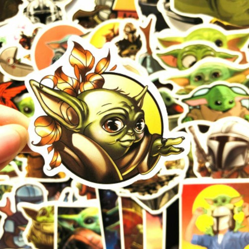 50 Pcs Baby Yoda Star Wars Mandalorian Vinyl Stickers for Laptop etc - Bild 8 von 11