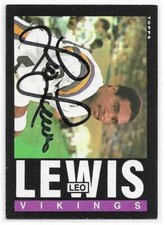 LEO LEWIS Autographed Signed 1985 Topps Football card #95 Minnesota Vikings COA