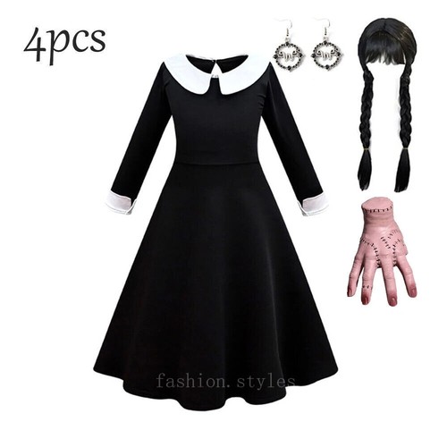 Halloween Girl Costume for Kids Fancy Carnival Party Tulle Dress Gothic Outfit - Picture 15 of 36