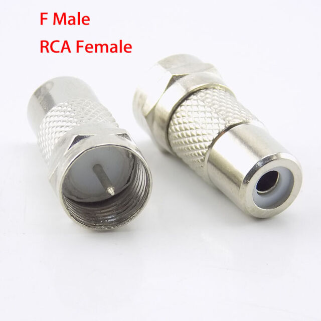 2/10pcs F Male Plug to RCA Female Jack Adapter Coax Cable TV AV Video Connector 2/10pcs F Male Plug to RCA Female Jack Adapter Coax Cable TV AV Video Connector