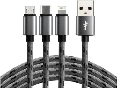 Original everActive 3in1 Micro USB 8-Pin Type-C Ladekabel für alle Geräte