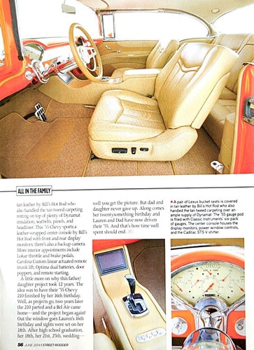 Chevy Bel Air 1955 12 años proyecto de construcción personalizada original 2014 artículo de revista - Imagen 4 de 4