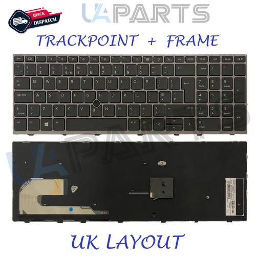 For HP EliteBook 755 G5 850 G5 G6 UK Layout Laptop Keyboard With Pointer & Frame