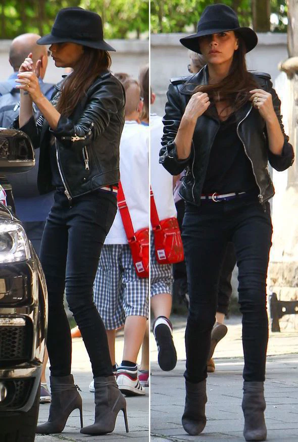 Chaqueta de cuero Victoria Beckham negra para mujer motociclista motocicleta ajustada-NUEVA CON ETIQUETAS Foto 2 de 4