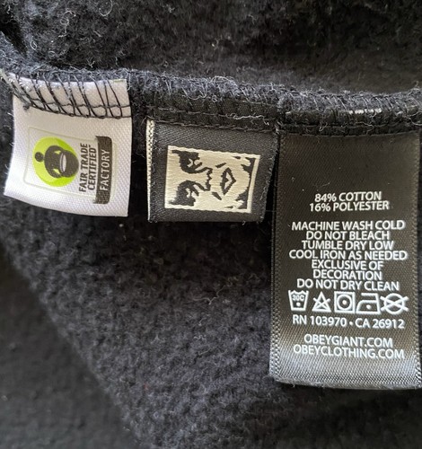 OBEY WORLDWIDE Womens Black Cropped Pullover Hooded Sweatshirt Size XS - Picture 5 of 6