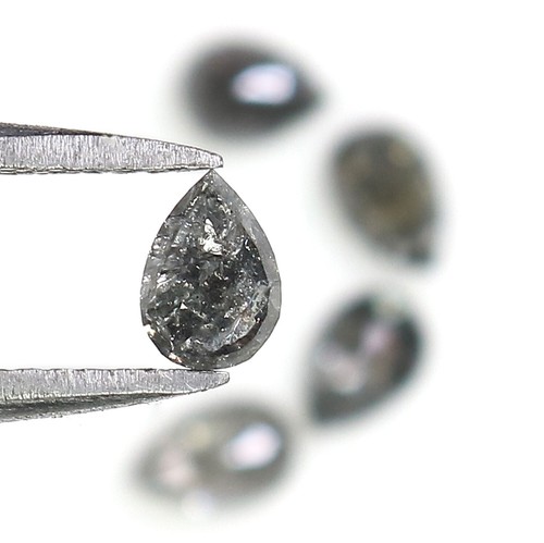 Diamante natural suelto en forma de pera de 1,22 quilates 4,70 mm diamante de sal y pimienta QL752 - Imagen 6 de 8