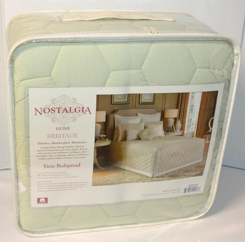 NOSTALGIA HOME Lexington Mist Green Ivory TWIN BEDSPREAD NEW COTTON - Picture 6 of 8