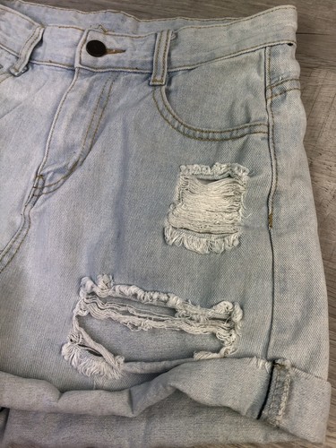 Chicklit Jeans High Rise Daisy Dukes Short Shorts Distressed Grunge Women’s W26” - Picture 3 of 15