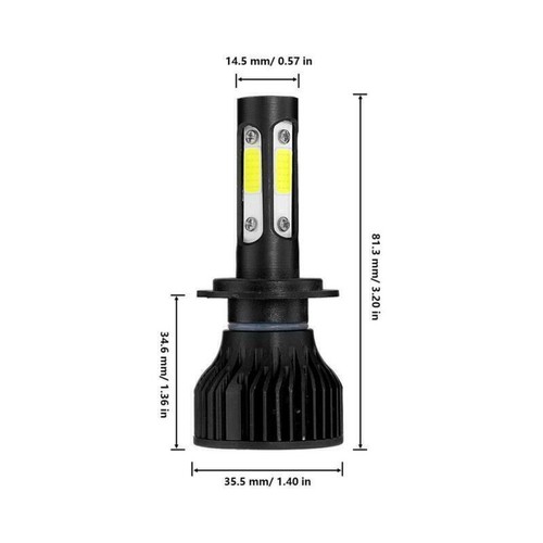 4-Sides H7 LED Headlight Bulbs High/Low Beam 6500K White Super Bright 2000000LM - Picture 12 of 12