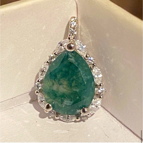 Moss Agate Pendant 925 - Picture 8 of 10