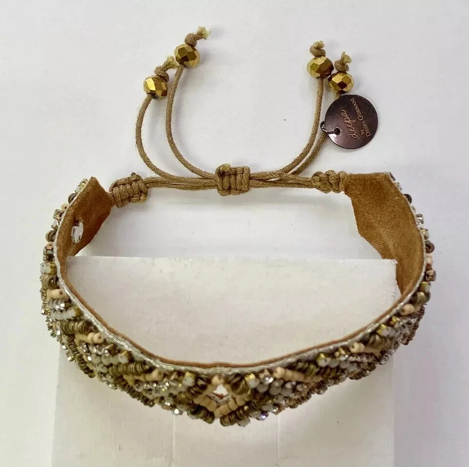 HSN Deepa Gurnani "Sara" Beaded Adjustable Slide Bracelet Brown - Image 4 of 4