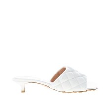 BOTTEGA VENETA women's shoes sandal mule padded leather quilted optic white