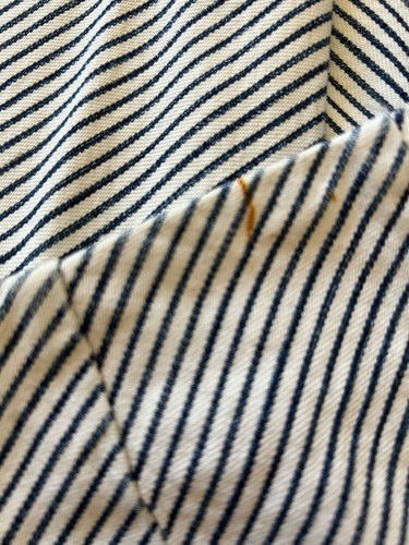 JAG Denim Skirt Size 10 White Navy Stripes Pleated Belt loops - Picture 17 of 21