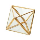 Kusso Glass and Gold Metal Terrarium Plant Pot Planter for Small Indoor Plants