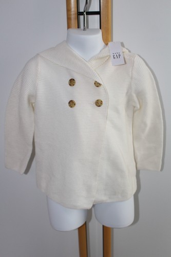 Baby Gap Girl Size 3 Years Cardigan Sweater NWT NEW Cream Ivory Hood $32.99 - Picture 1 of 3