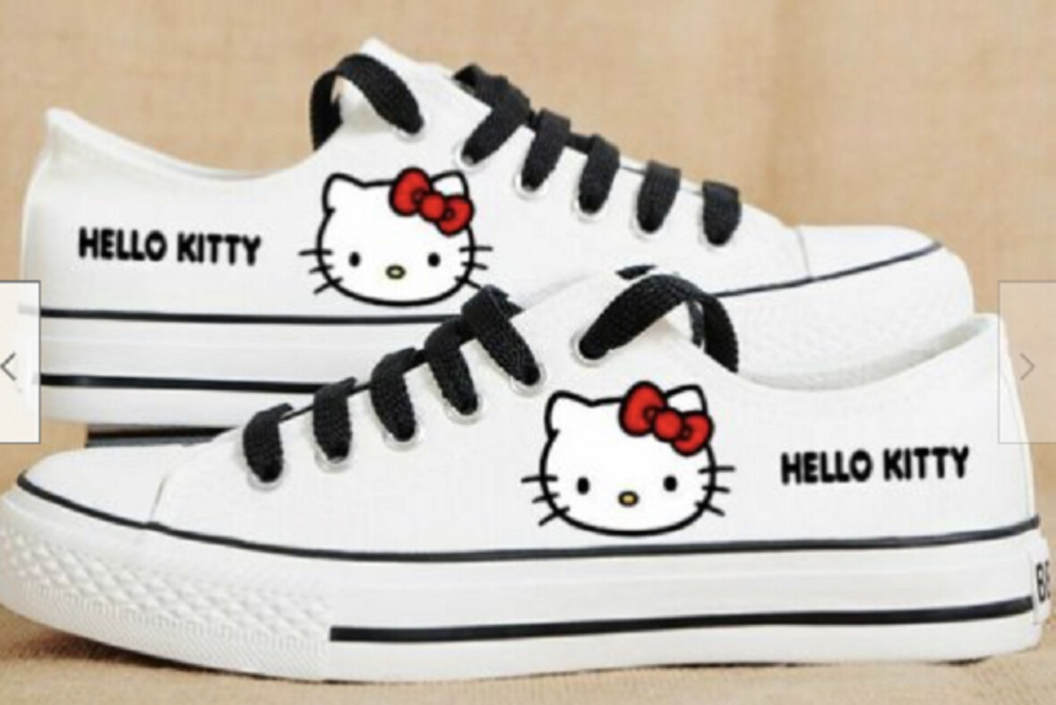 White Sport Flat Kitty Canvas Sneakers Wendy Loafers Athletic Sanrio Shoes