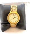 Seiko Mens Slim Vintage Quartz Gold Plated  Bracelet  Watch  V701-6160