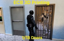 ECB 3D Printing 1/18 Scale Cell Door For Garage, House, Jail Diorama
