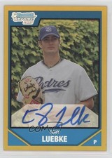 2007 Bowman Draft Chrome Picks Rookie Gold Refractor 43/50 Cory Luebke Auto nd3