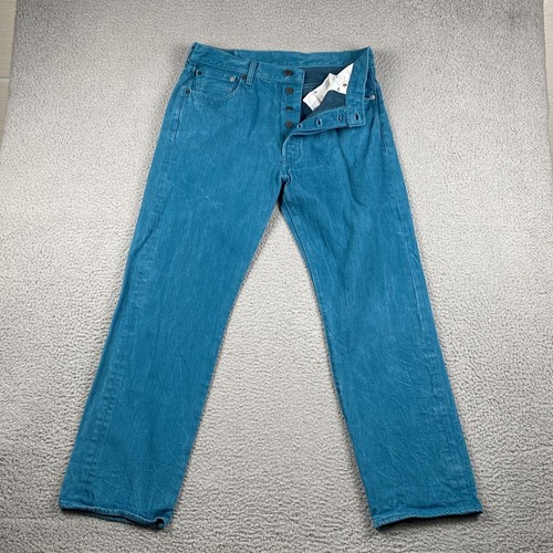 Levi's 501 XX Original Button Fly Jeans Herren 36x34 Maße 34x30 Blau Denim