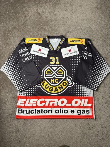 Vintage Mens Home Jersey 2000’s HC LUGANO Switzerland #31 GISLIMBERTI, Size XXL