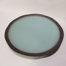 Target Home THIRA Teal Brown 14" Chop plate / Round platter Stoneware