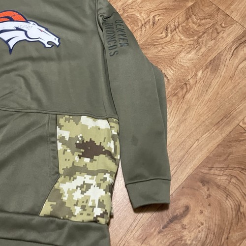 Nike Denver Broncos Salute To Service Green Hoodie Mens Size XXL NFL Therma Fit - Picture 9 of 10