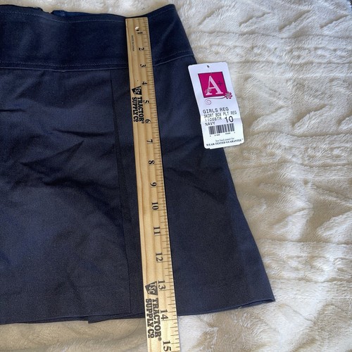 TWO A+ School Uniform Skirts W/ Shorts Underneath. Size 10 NWT. Dark Blue - Picture 4 of 6