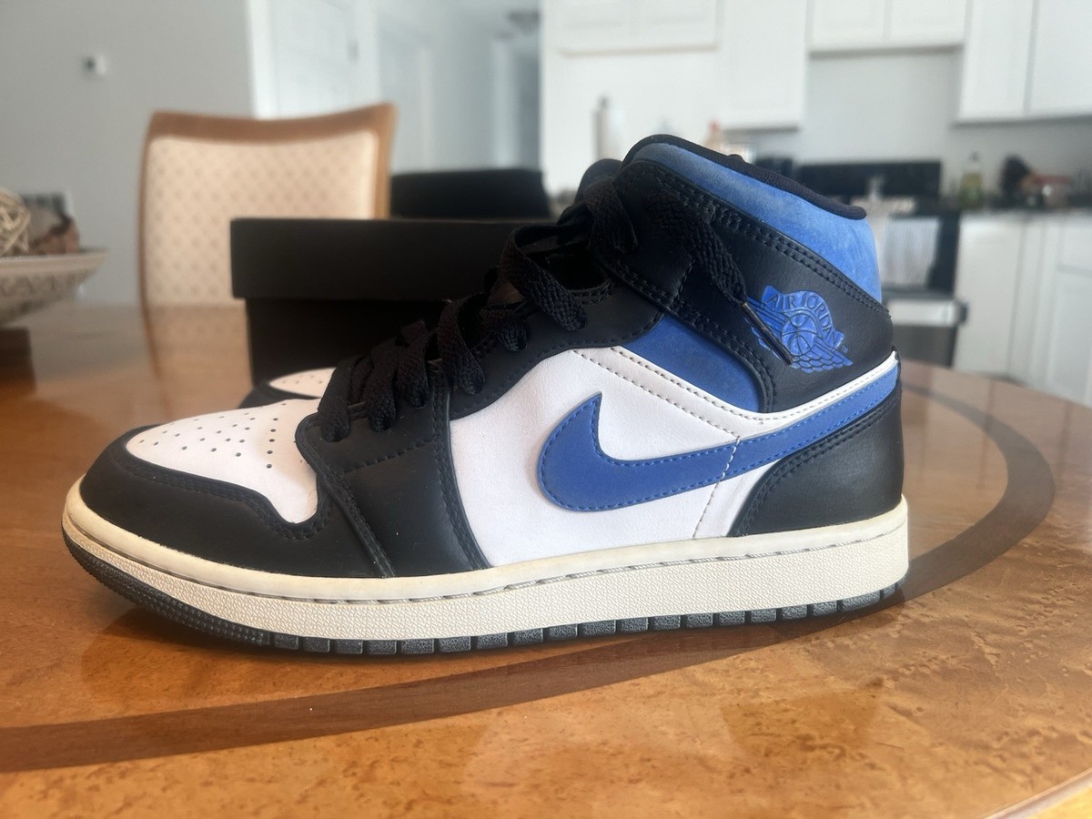 Jordan 1 Mid White Black Racer Blue 195238866617| eBay