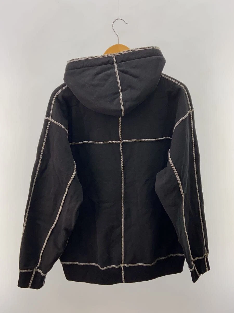 Supreme Felpa con Cappuccio COVERSTITCH FELPATA L COTONE Nera Usata