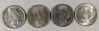 LOT OF 4 1922 P PEACE SILVER DOLLARS #3