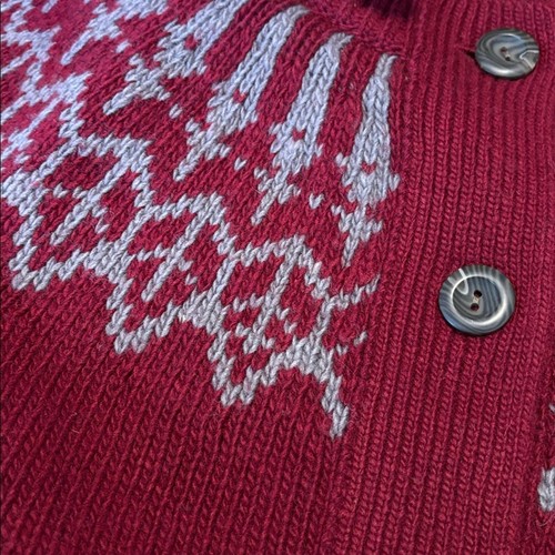 NWT Eddie Bauer Cardigan Sweater Wool-Blend Jacquard Women’s XXL Red Fair Isle - Picture 4 of 6