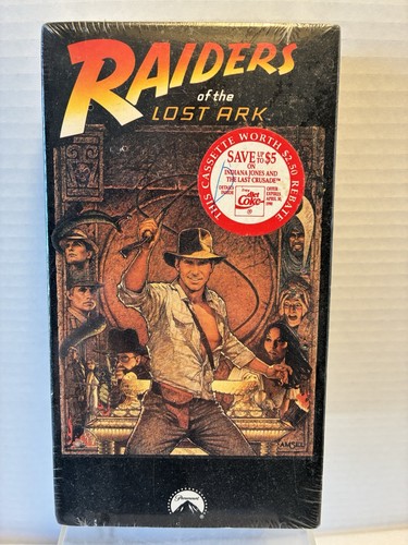 Raiders of the Lost Ark VHS 1989 Watermark Diet Coke Sealed Indiana Jones - Picture 1 of 6