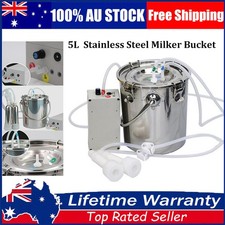 Stainless Steel Milker Bucket Vacuum Pump 5L Pulsation Cow Milking Machine