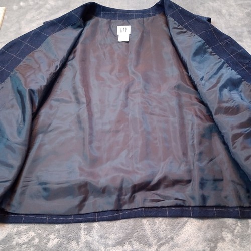 Vintage GAP Vest Waist Coat Mens XL Black Wool Blend Preppy Windowpane Academia - Picture 3 of 14