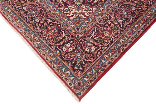 Kashan 343x243 cm Handgeknüpfter Perserteppich Wolle Orient Rot Carpet Rug Fine - Picture 8 of 11