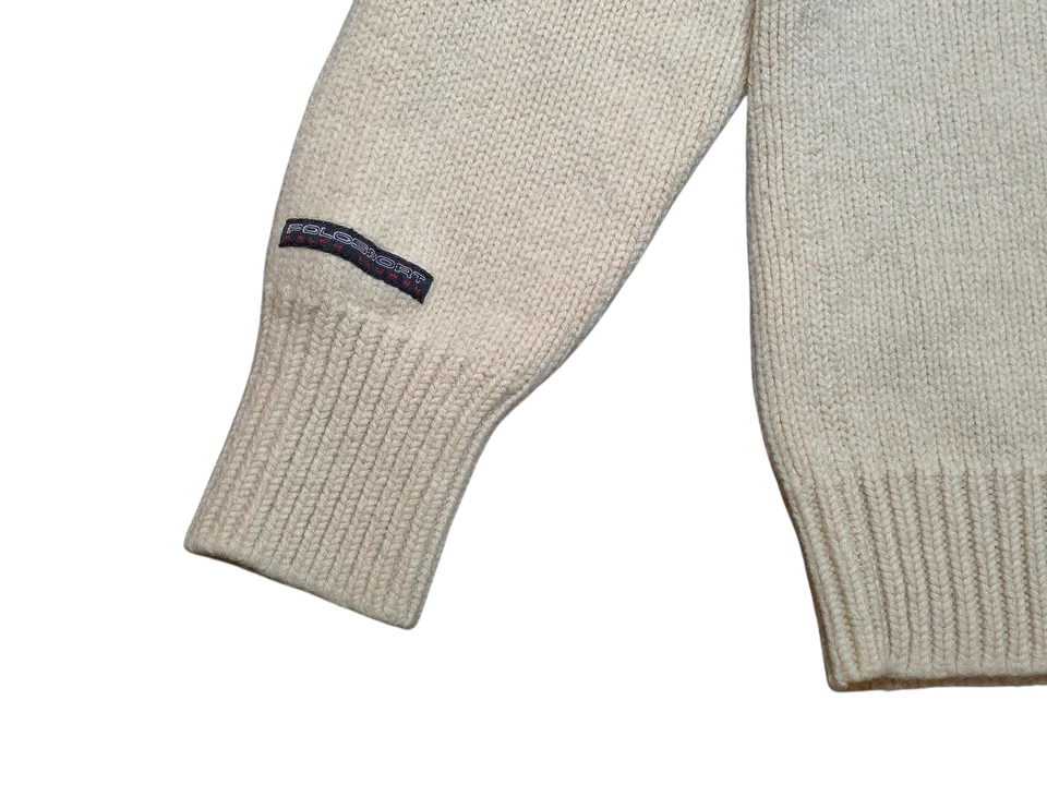 90's Polo Sport Ralph Lauren Wool Sweater Mens Size Large Turtleneck Vintage USA - Image 4 of 4