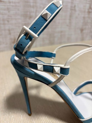 VALENTINO GARAVANI Rockstud Sandalias de gamuza Correa al tobillo Azul Talla ... - Imagen 5 de 19
