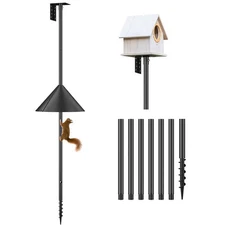 92 Inch Bird House Pole Mount Kit Adjustable Heavy Duty Birds Feeder Outdoors