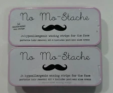 2 No Mo Stache Hypoallergenic Waxing Strips for Face Portable Hair Removal Kit