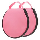  Custodia per CD e DVD da 2 pezzi: organizer portatile con cerniera, rotonda, in